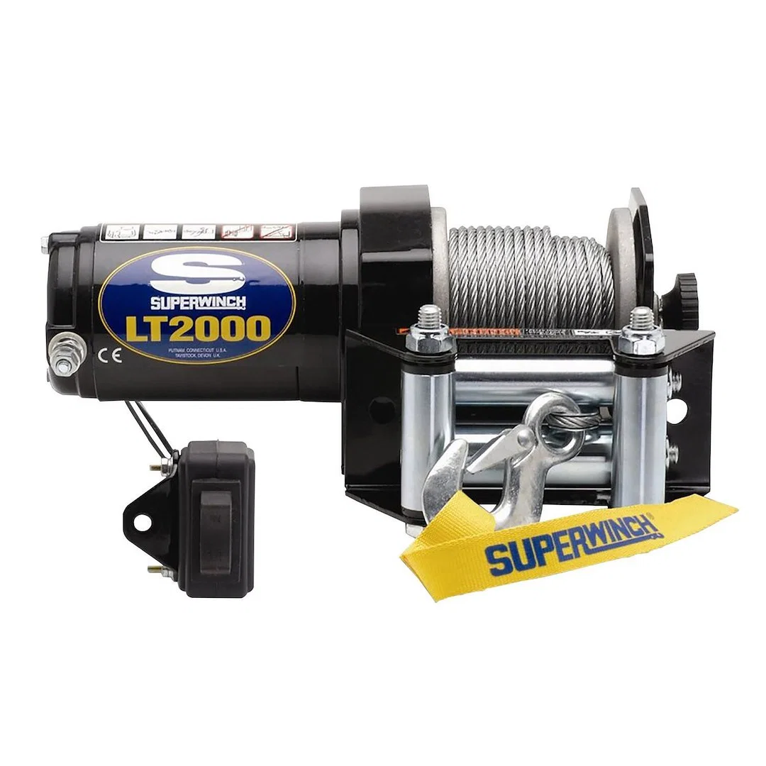 1120210 – SUPERWINCH Winch, Vehicle Mounted ATV Winch 12 Volt Electric 2000 Pound Line Pull Capacity 49 Foot Wire Rop...